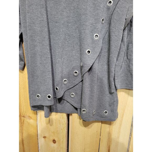 MULTIPLES Knit Sweater Cowl Neck Long Womens 2 XL Gray - Picture 5 of 9